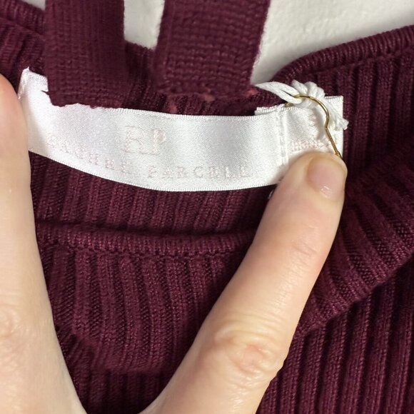 Rachel Parcell Sweater Midi Dress Stretch Small Wine Red Rib Knit Long Sleeve - Picture 8 of 10